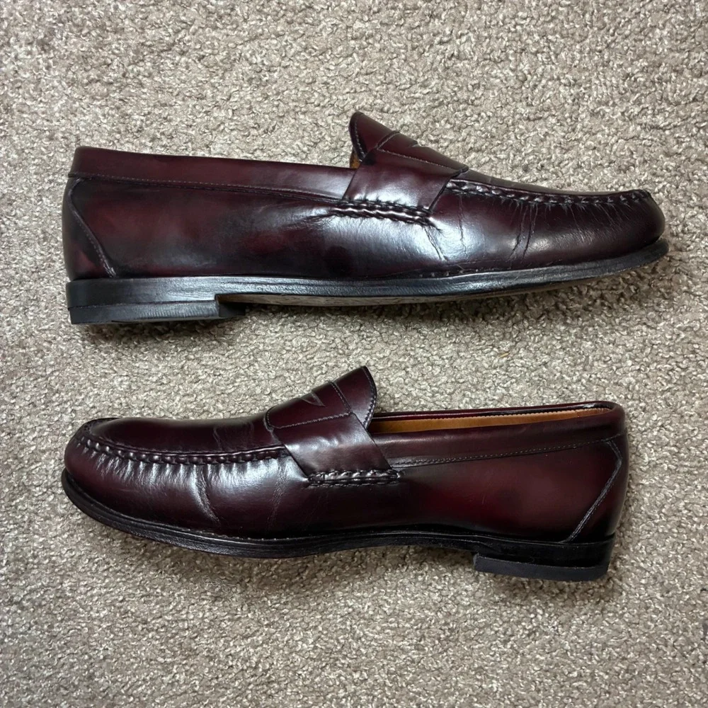 Allen Edmonds Walden Penny Loafers Men 11 Brown Leather Business Dress Made USA